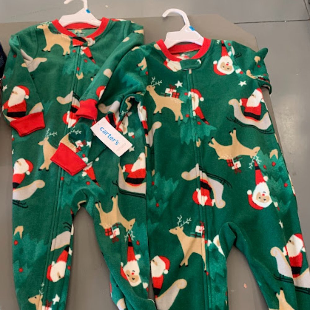 Lots of 2 x Carter's baby's Christmas jumpsuit